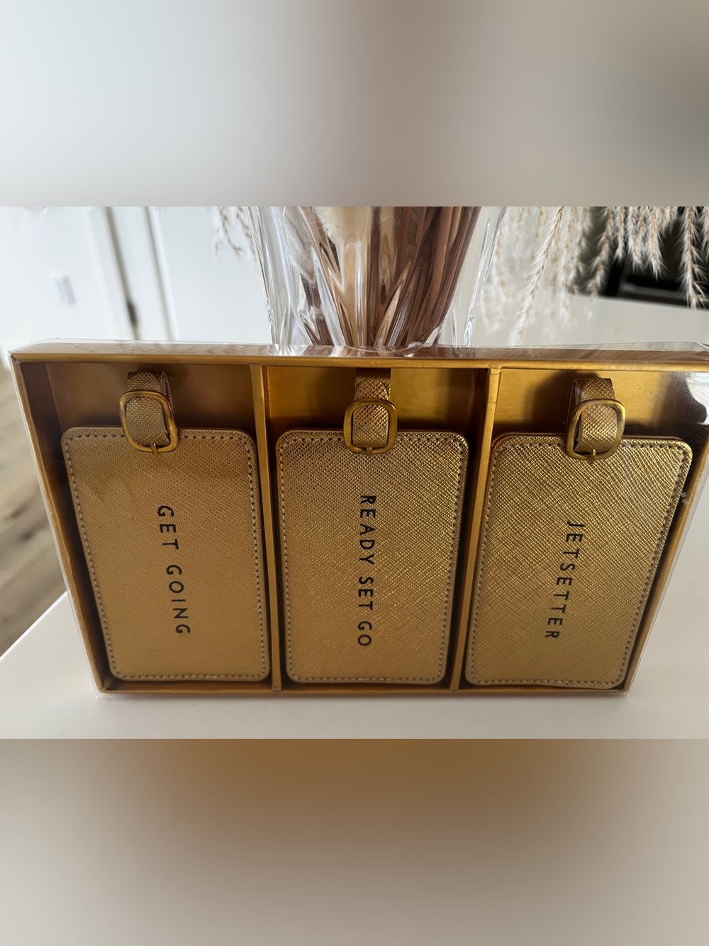 Eccolo Metallic Gold Luggage Tag Trio